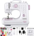 Sewing machine with 2-fold double thread/Suitable for beginners and children/Sewing with 12 built-in stitches/With 5-language manual