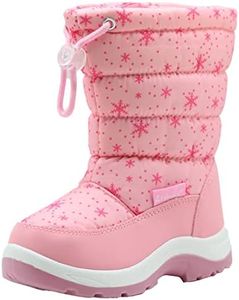 Apakowa Kid's Girls Cold Weather Snow Boots (Toddler/Little Kid) (5 M US Toddler, Pink2)