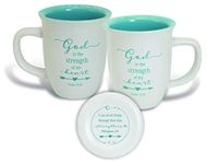 Abbey Gift 4.5" God is The Strength Mug & Coaster Set, Multicolor