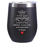 Coworker Leaving Gifts for Women Men,12 OZ Stainless Steel Wine Tumbler for Coworker Gifts,Leaving Going Away Farewell Appreciation Retirement Gifts for Women Men,Coworker Colleague Boss Travel Mug.