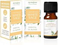 White Sage & Palo Santo Essential Oil Diffuser Blend by Aromafume | 3x10ml/0.33 fl oz | Aromatherapy Oil for Cleansing Negative Energy & Protection | Ethically sourced| Sage Oil for Smokeless Smudging