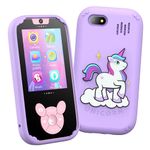 Kids Smart Phone Toys, Touchscreen HD Dual Camera Cell Phone for Kids, Birthday Gifts Cute Pony Toddler Play Phone for Girls 3-10, Travel Toy Preschool Learning Toy for Kids with 8GB SD Card (Purple)