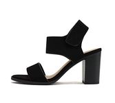 Soda WAIT-A ~ Women Open Round Toe Chunky Heel Ankle Strap High Heel Dress Sandals, Black, 9