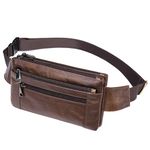 Leather Waist Pack Fanny Bag for Men Women Running Travel Hiking Hip Bum Belt Slim Cell Phone Purse Wallet Vintage Retro Crossbody Sling Pouch