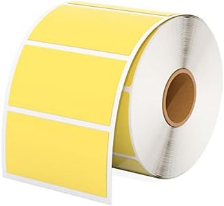 MUNBYN 2.25"x1.25" Thermal Sticker Labels, Yellow Self-Adhesive Barcode Label Paper for Direct Thermal Printer and Business, Multi-Purpose Rectangle Address Shipping Mailing Sticker,1000 Sheets/Roll