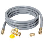 ATKKE 12 Feet 1/2 inch Natural Gas and Propane Hose with 1/2” Quick Connect Fittings, Natural Gas Grill Line for Outdoor NG/Propane Appliance, Propane to Natural Gas Conversion Kit