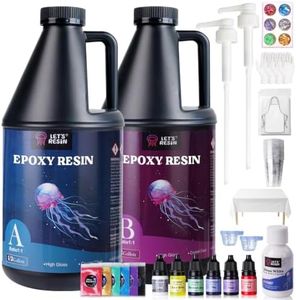 LET'S RESIN 1 Gallon Epoxy Resin Kit with Color Pigment, Crystal Clear & No Bubble Epoxy Kit, Not Yellowing & Low Odor Casting Resin for Art, Craft, Jewelry, River Table