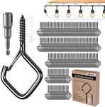Emiluil 102 PCS Metal Black Eye Screw Hooks for Hanging Heavy Duty.Windproof Ceiling Hooks for Hanging Plants,Cup,Wind Chime,Bird Feeders,Christmas String Lights at Indoor&Outdoor 2.2 Inch