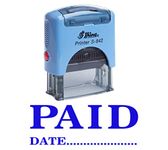 Paid with Date Self Inking Rubber Stamp Office Stationery Custom Shiny Stamp