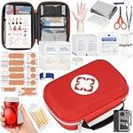 206Pcs First Aid Kit Portable Car Emergency Kit Waterproof Travel First Aid Kit Comprehensive Family Emergency Care Survival Gear Kit Sports First Aid Kit for Car, Home, School, Camping, Hiking, Workplace