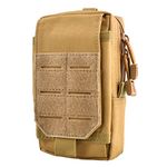 TRIWONDER Tactical Molle Phone Pouch Waist Bag Holster Bag EDC Utility Gadget Belt Waist Pack Pocket Organizer with Cell Phone Holster Holder (Tan)