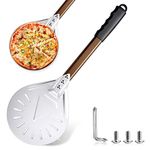 Pizza Turning Peel 8 inch with 12.5 inch Handle, Turning Pizza Peel Set, include 1 Metal Pizza Peel and 1 Pizza Shovel, Pizza Turner for Homemade Pizza, Gifts for Friends - Joishine