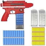 AGM MASTECH Soft Bullet Toy Gun, Empty Shell Ejecting Design, Enhanced Scope, Fast Dart Loader, 40 Soft Foam Darts, 20 Shells, 2 Magazines. Toy Blaster Gun for Parties, Family Fun, Kids & Adults(Red)