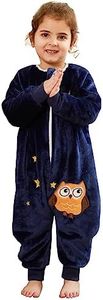 Tolaler Saco Dormir Bebe con Pies Invierno, Suave y Acogedor Saco de Dormir con Piernas Invierno con Simpáticos Estampados de Animales (Unisex)