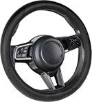 Auto Oprema® (Award Winner as INDIA'S Rising Star 2024) Leather Car Steering Wheel Cover 15 inch Black Compatible with Brio