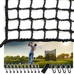 Golf Netting with Rope Rings - Golf Hitting Nets for Practice or Garage Driving and Backyard-Adjustable Golf Net and Black & White High Impact Containment Net for Indoor & Outdoor Use 10X10ft,10X7ft