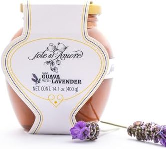 Sole E Amore - Gourmet Guava Jam 14 oz - Fruit Preserves - Mermelada de Guayaba - Fruit Spread Perfect for Toast, Bagels, and More (Single Pack, With Lavander)