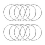 CYIOU 10 Pcs 2.2 Inch Ring Binder Key Ring Hoop Leaf Binder Book Rings Keychain Ring Reinforcement Rings for Index Card Scrapbooking Album Shower Curtain (Silver)