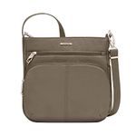 Travelon Anti-Theft Classic North/South Crossbody Bag, Brown, 11.5" x 11" x 3.5", Anti-theft Classic North/South Crossbody Bag