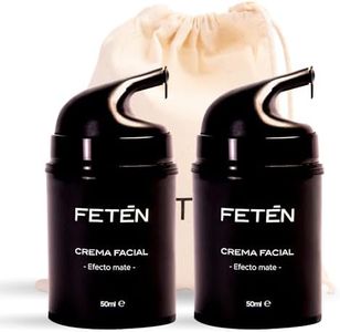 FETĒN Crema Hidratante Facial Hombre – Crema antiarrugas pack 2 uds con ácido hialurónico, efecto antiedad y matificante, cuidado de cara día y noche, men skincare, rejuvenecedora antiacné