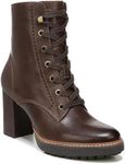 Naturalizer Womens Callie Combat Leather Ankle Boots Brown 9 Medium (B,M)