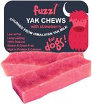 Fuzzl Yak Chews for Dogs - 2 Pack 140g Strawberry - Premium Natural Dog Treats with Himalayan Yak Milk - Yak Chew No Hide Dog Food Natural Dog Chews Long Lasting Dog Dental Sticks and Dog Dental Chews