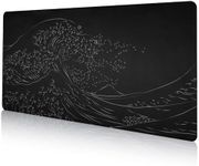 DAWNTREES Desk Mat,Mouse Pad Gaming Keyboard Pad,80x30cm,Ocean Waves Pattern Computer Pad, Non-Slip Base and High-Density Stitched Edges, Computer Protector