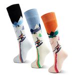 Ski Socks Kids Boys Winter Warm Snow Socks Thick Thermal Skating Snowboarding Skiing Socks for Boys Girls 3 Pack Alpine Ski 6-8 Years