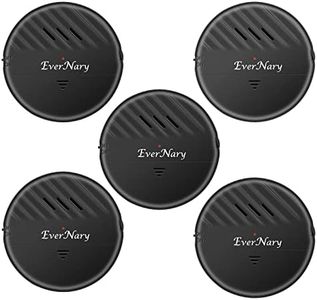 EverNary Window Vibration Alarm,5Pack-125dB Loud Ultra-Slim Anti-Theft Alarm for Door and Window Glass Break Sensor Alert with Adjustable Sensitivity (5, Black)