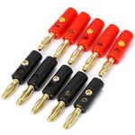 Mozeat Lens 10Pcs 4mm Speaker Banana,Banana Plugs for Speaker Wire Gold Plated Speaker Wire Banana Plugs Connectors