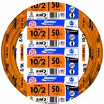 Southwire 28829022 50' 10/2 with Ground Romex Brand SIMpull Residential Indoor Electrical Wire Type NM-B, Orange