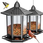 Birdream 2 Pack Bird Feeders for Outdoors, Retro Pagoda Design Fun Installation Bird Seed, Attracting Wild Birds Chickadees Goldfinches Cardinals Finches and Sparrows