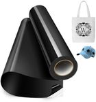 Heat Transfer Vinyl, 12''x16.5ft Black HTV Vinyl Iron On Vinyl for All Cutter Machine, HTV Vinyl Rolls for Shirts,Cricut- Easy to Cut for Heat Vinyl Design