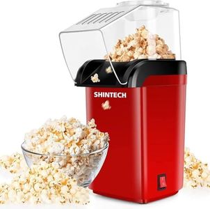SHINTECH Hot Air Mini Popcorn Maker Machine 1200W – (𝟏 𝐘𝐞𝐚𝐫 𝐰𝐚𝐫𝐫𝐚𝐧𝐭𝐲) Oil-Free Electric Popper for Healthy Popcorn, Fast Hot Air Popcorn Popper, Easy to Use Snack Maker for Kids & Adults