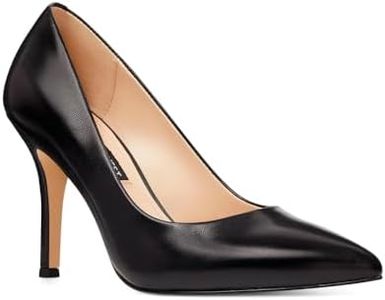 NINE WEST Women s Flax Pointed Toe Dress Pump, Black Leather, 7.5 US