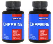 Prolab Nutrition Caffeine, 100 Tabs 200 Mg -Pack of 2