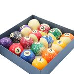 CUEELF Billiard Ball Set 2-1/4 Inch 16 Balls for Pool Tables Professional Pool Balls Classic Marble