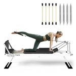 Pilates Reformer, PAETA Foldable Reformer Pilates Machine for Home Use, with Dual Resistance- Springs and Cords, Pilates Equipment for Home Workouts with Jump Board, Up to 400 LBS