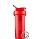 BlenderBottle Classic V2 Shaker Bottle Cup Perfect for Protein Shakes and Pre Workout, 28-Ounce Bottle, Red
