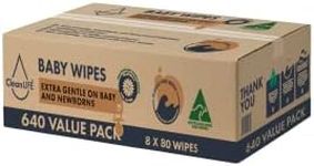 CleanLIFE Baby Wipes 640 Bulk Pack 