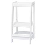 Stepup Baby Toddler Step Stool - Adjustable Height Kids Helper Step Stool, Durable, Non-Slip and Bathroom Sink, Platform for Kitchen, Toddler Tower for Exploration and Growth - White