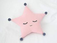 The Purple Tree Microfiber Velvet Cute Star Cuddle Cushion for Kids and Babies (Pink, Pack of 1), Crib Cushion, Cuddle Cushion for Babies, Baby Cot Cushions