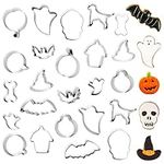 THE TWIDDLERS - 24 Halloween Cookie Biscuit Cutters - Spooky Pumpkin Ghost Bat Witch Designs, Perfect for Kids Trick of Treat Party