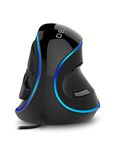 DeLUX Wired Ergonomic Mouse, Large Vertical Mouse, Blue LED Backlit, 12800 DPI, Removable Wrist Rest, 6 Programmable Buttons, for Carpal Tunnel, for Laptop/PC/Mac (M618PU)