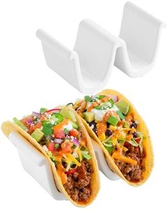 Chef Tacos Ceramic taco holder (2 Pack) soft taco holders, Holds 4 tacos, wrap server for oven and Kitchen, For Hard and Soft Shell, Dishwasher & Microwave Safe (White)