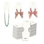 DEEPTAGS Jewellery Display Cards for Bracelet, Earring, Necklace, Jewelry, Hair Tie - White, 200 PCS