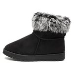 Lilley Mia Womens Faux Fur Trim Boot in Black - Size 4 UK - Black