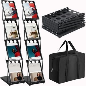 Foldable Brochure Display Stand with Carrying Bag, Literature Stand, 2 Pack