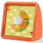 Secura 60-Minute Visual Timer, Countdown Timer for Kids, Timer Clocks, Classroom Timer, Kids Timer, Pomodoro Timer, Time Management Tool (Orange & Orange)