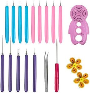 16 Pieces Paper Quilling Tools Kit,Sonku Handmade Rolling Curling Slotted Needle Pen for Art Craft DIY Cardmaking Project Paper Manufacture Tool Set